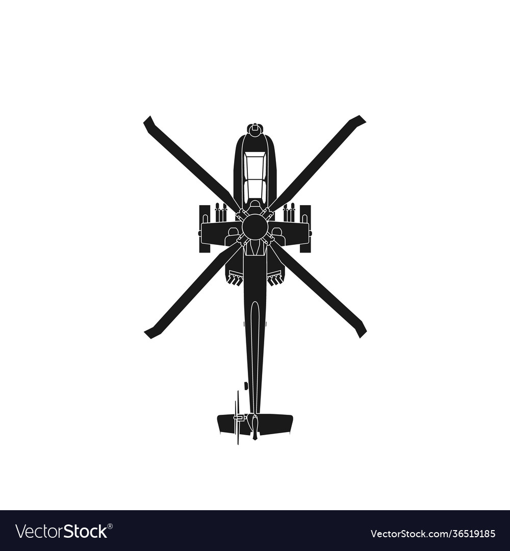 Realistic icon military attack helicopter vector image Realistic icon military attack helicopter