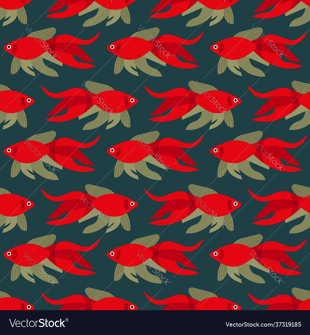 Seamless pattern with fish creative design element