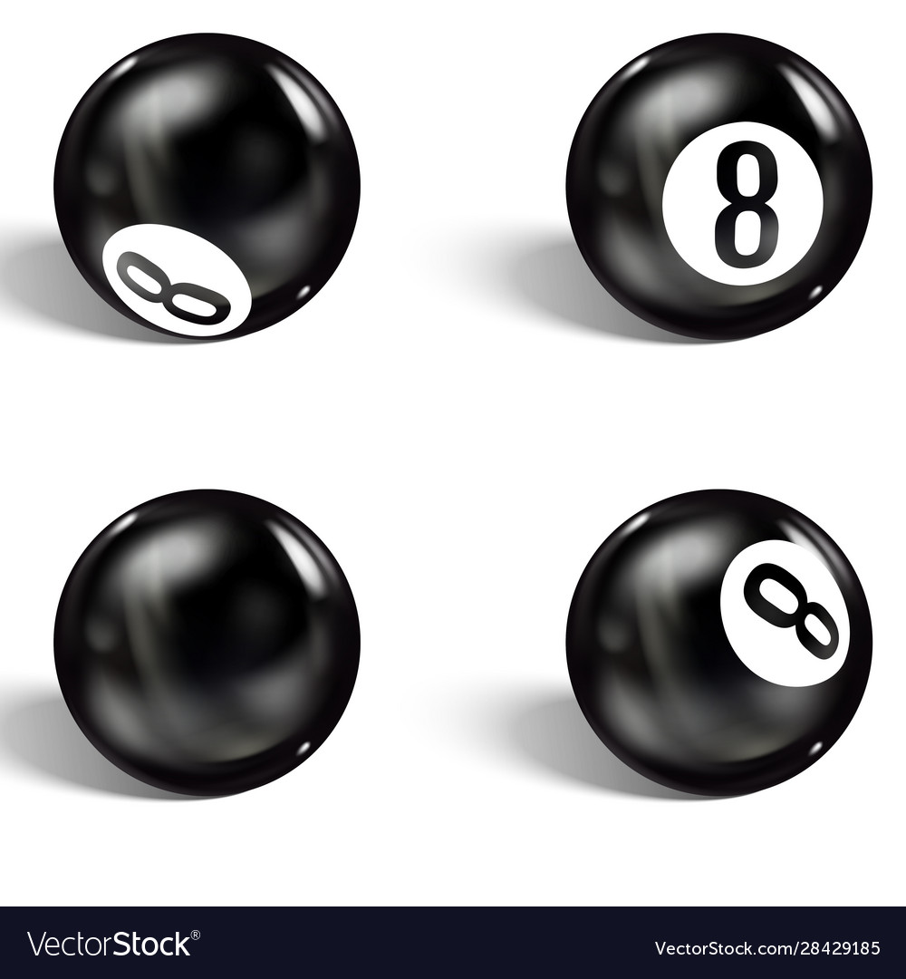 Set realistisch 8 Ball isoliert auf einem weißen