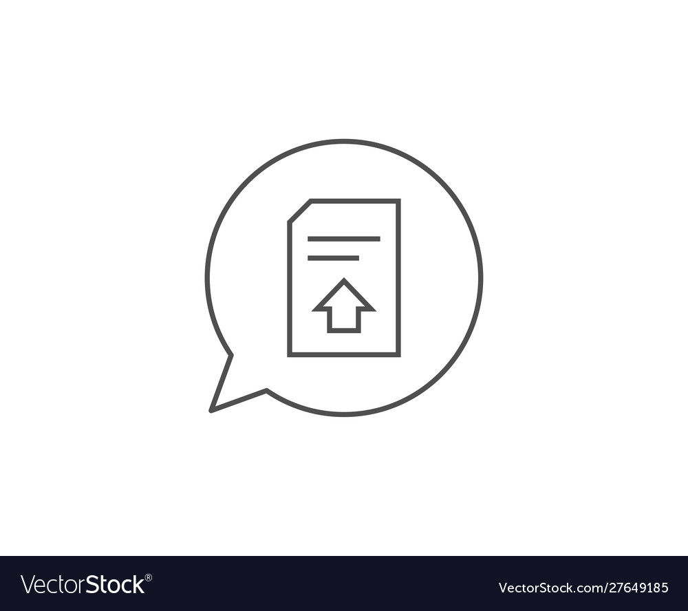 Upload document line icon file sign