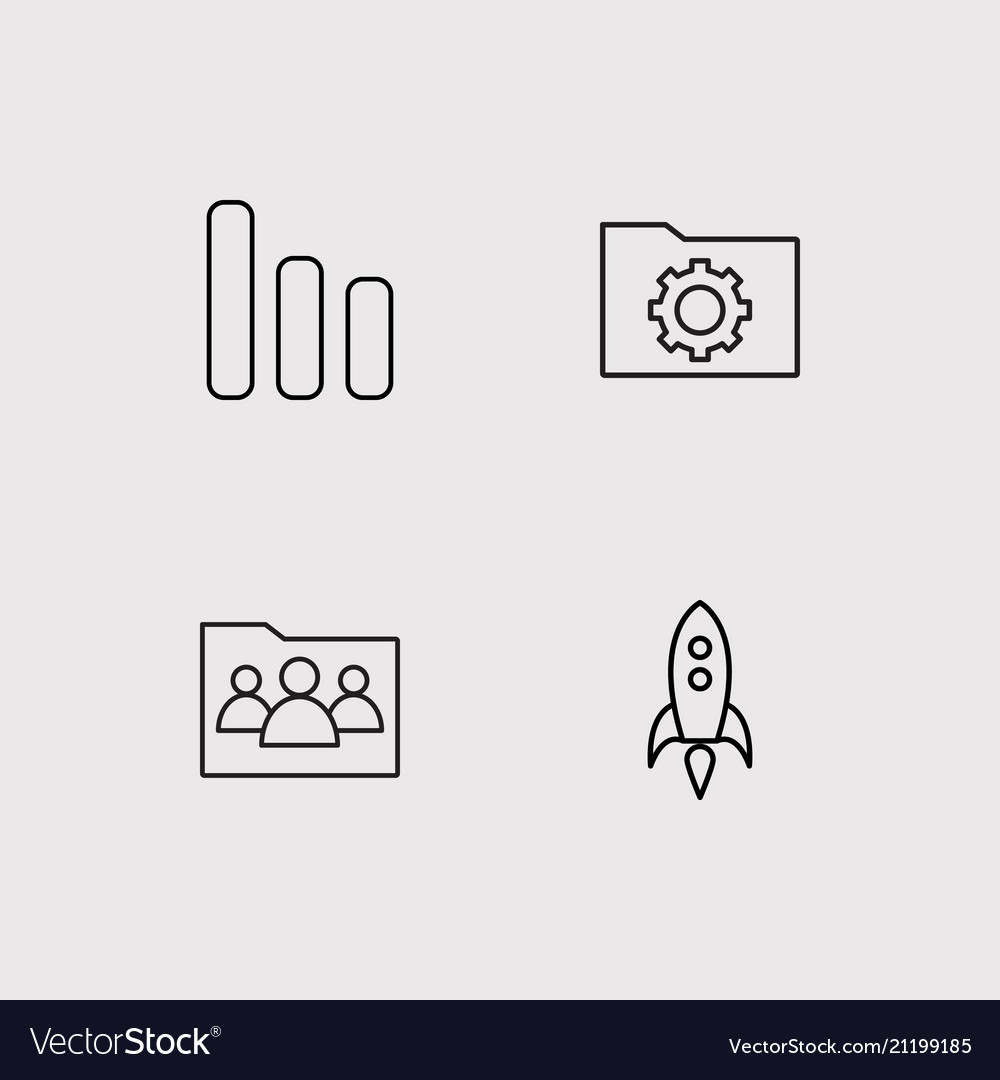 User interface simple linear icons set outlined