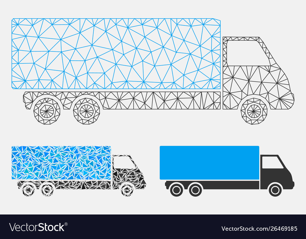 Wagon mesh network model and triangle Vector Image Wagon mesh network model and triangle