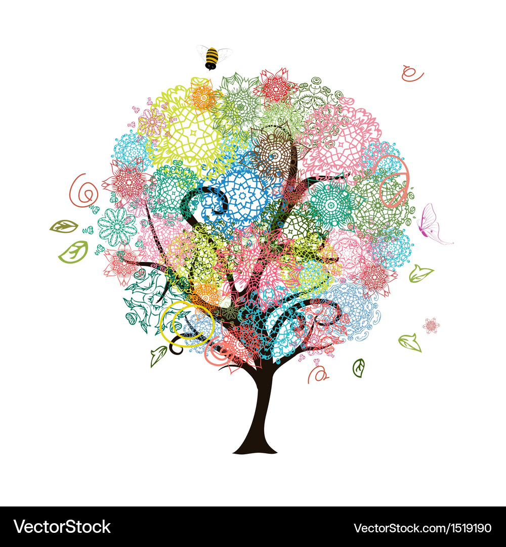 Abstract decorative tree Royalty Free Vector Image