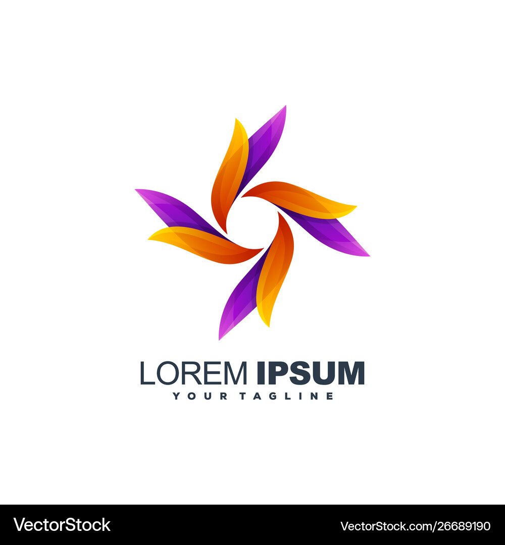 Awesome gradient leaf logo design Royalty Free Vector Image