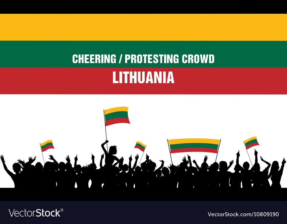 Cheering or protesting crowd lithuania