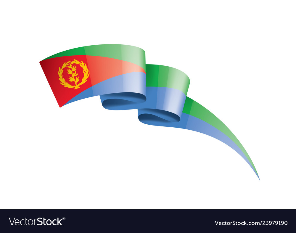 Eritrea flag on a white vector image Eritrea flag on a white