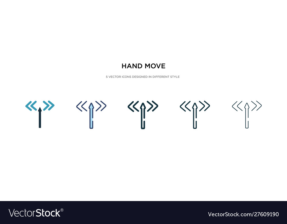 Hand move icon in different style two colored Vector Image Hand move icon in different style two colored