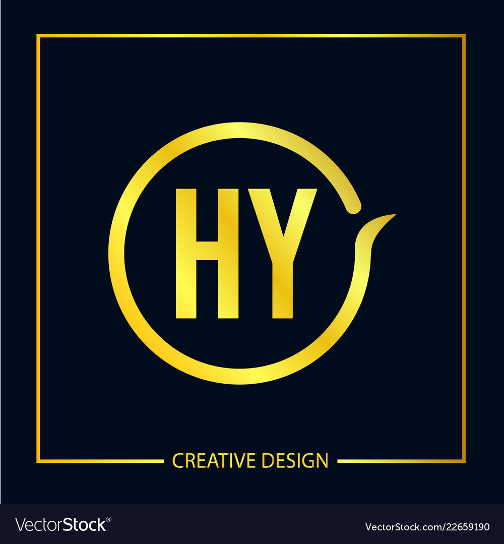 Initial Letter Hy Logo Template Design Royalty Free Vector