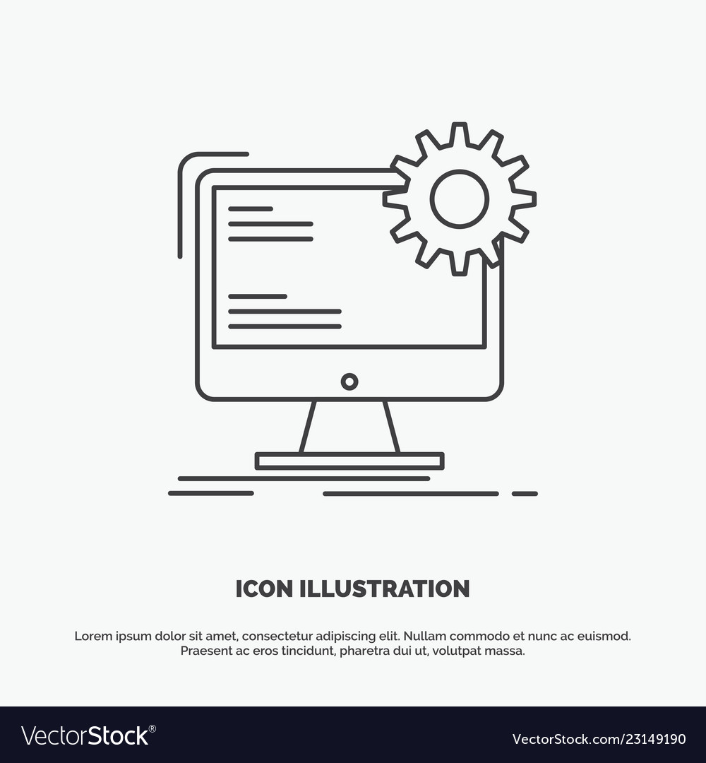 Internet layout page site static icon line gray vector image Internet layout page site static icon line gray