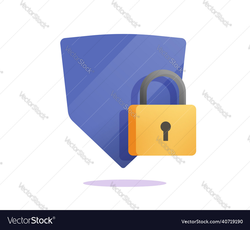 Lock shield as secure identity access protection vector image Lock shield as secure identity access protection