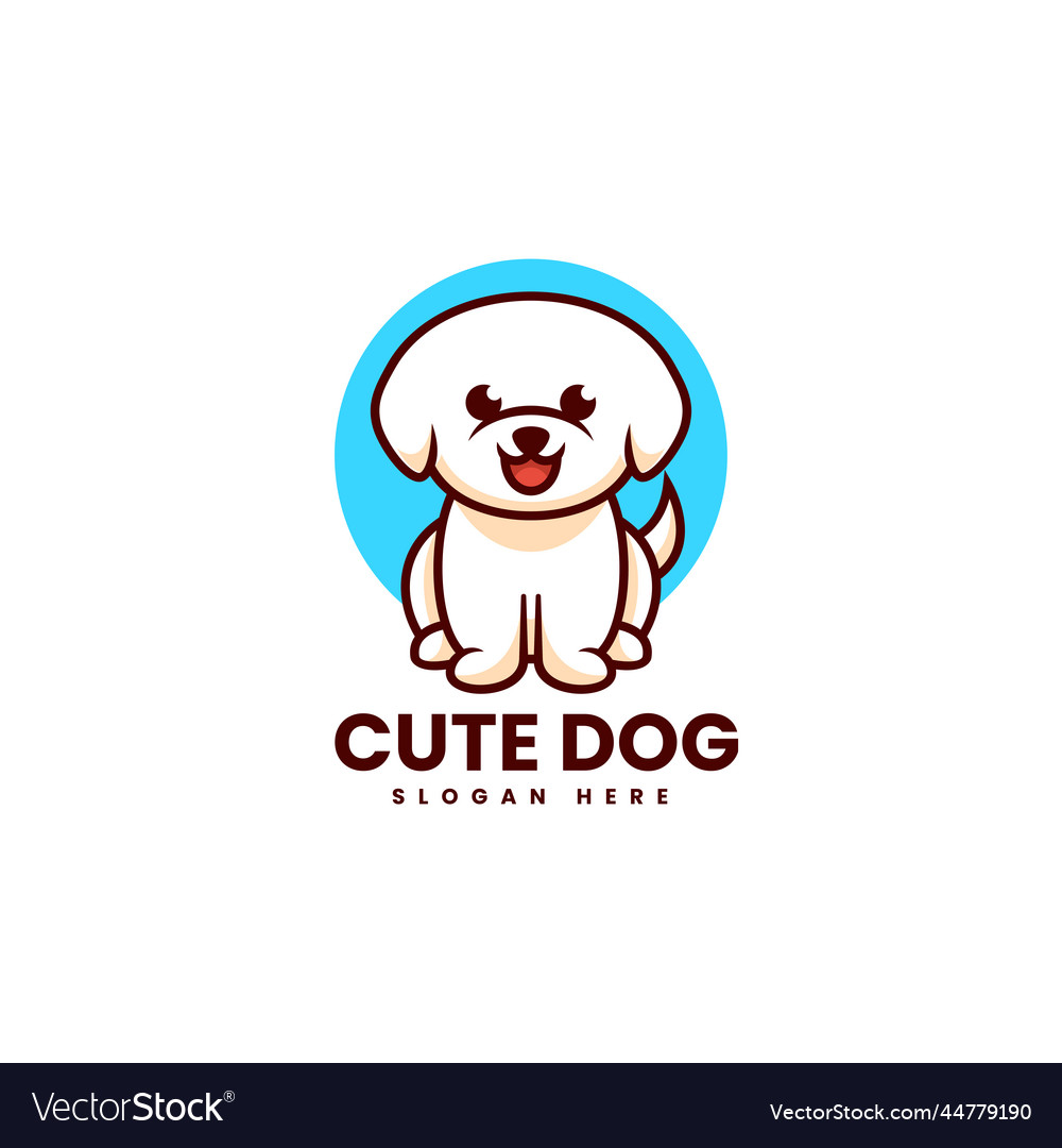 Logo cute dog mascot cartoon style