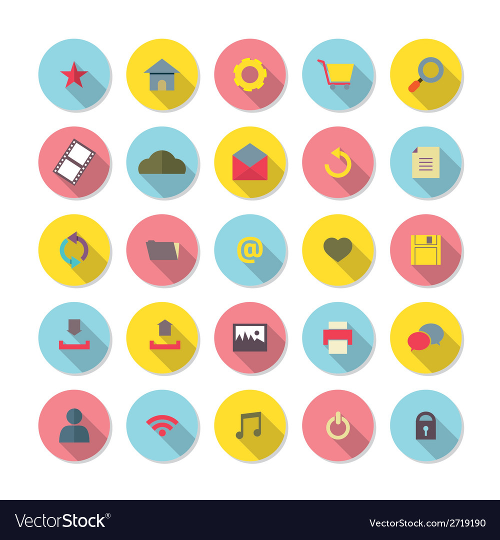 Modern Flat Design Website Icons Set Royalty Free Vector