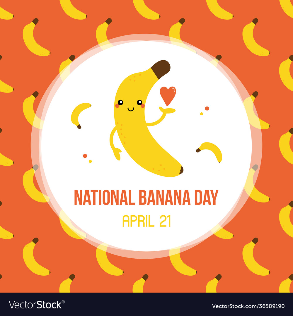 National banana day card with character