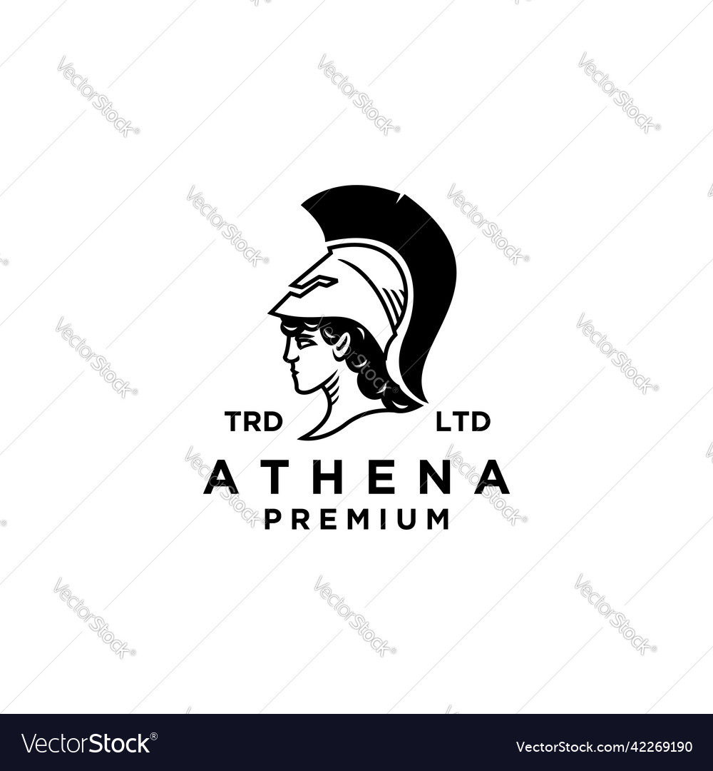 Premium goddess athena black logo design