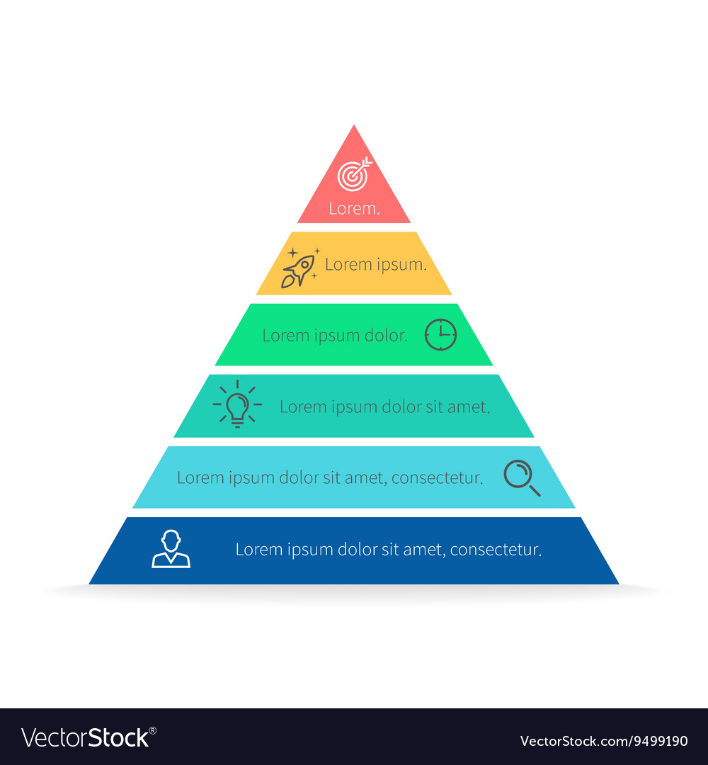 Pyramid for infographics chart diagram Royalty Free Vector