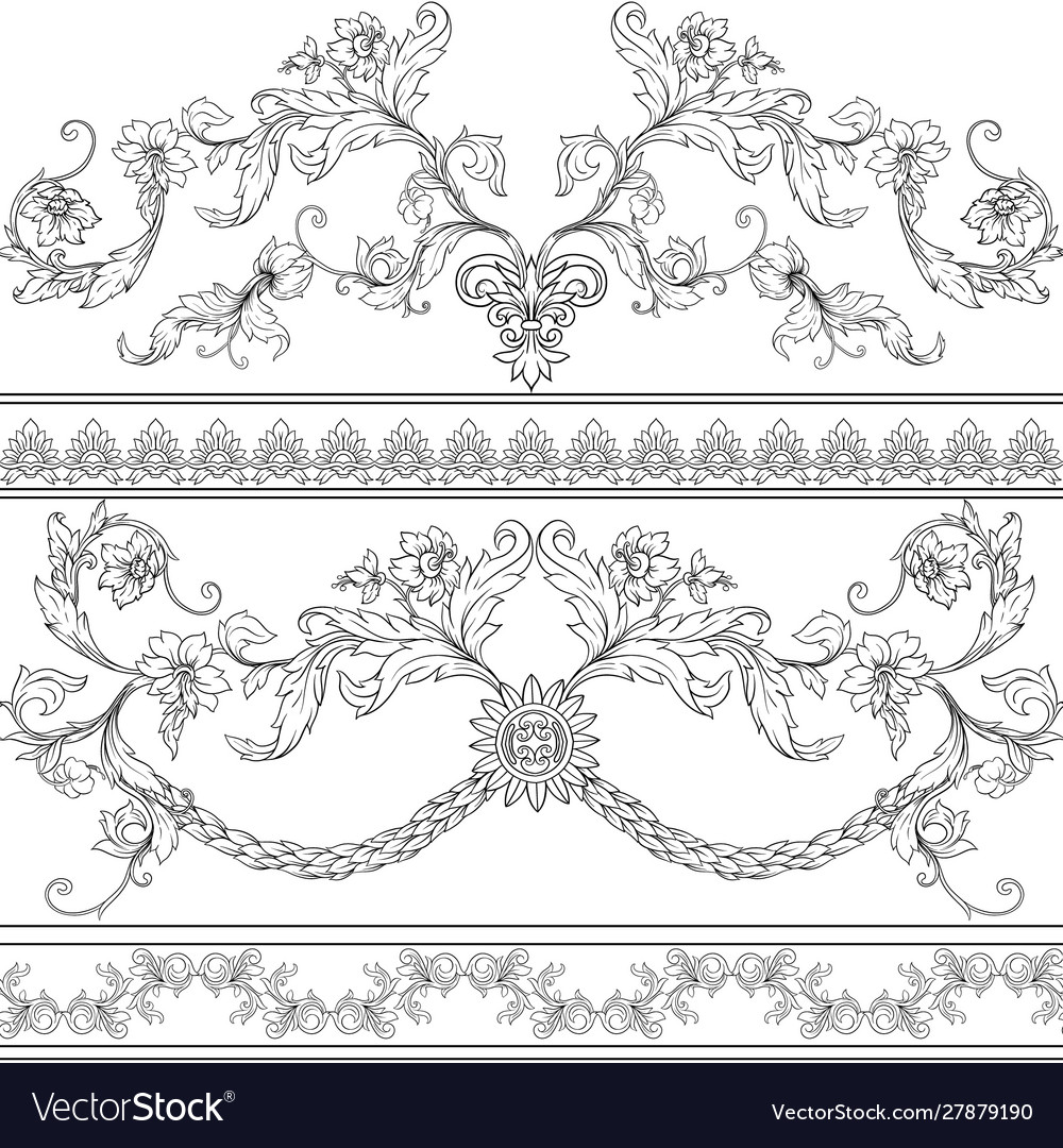 Seamless pattern background in baroque