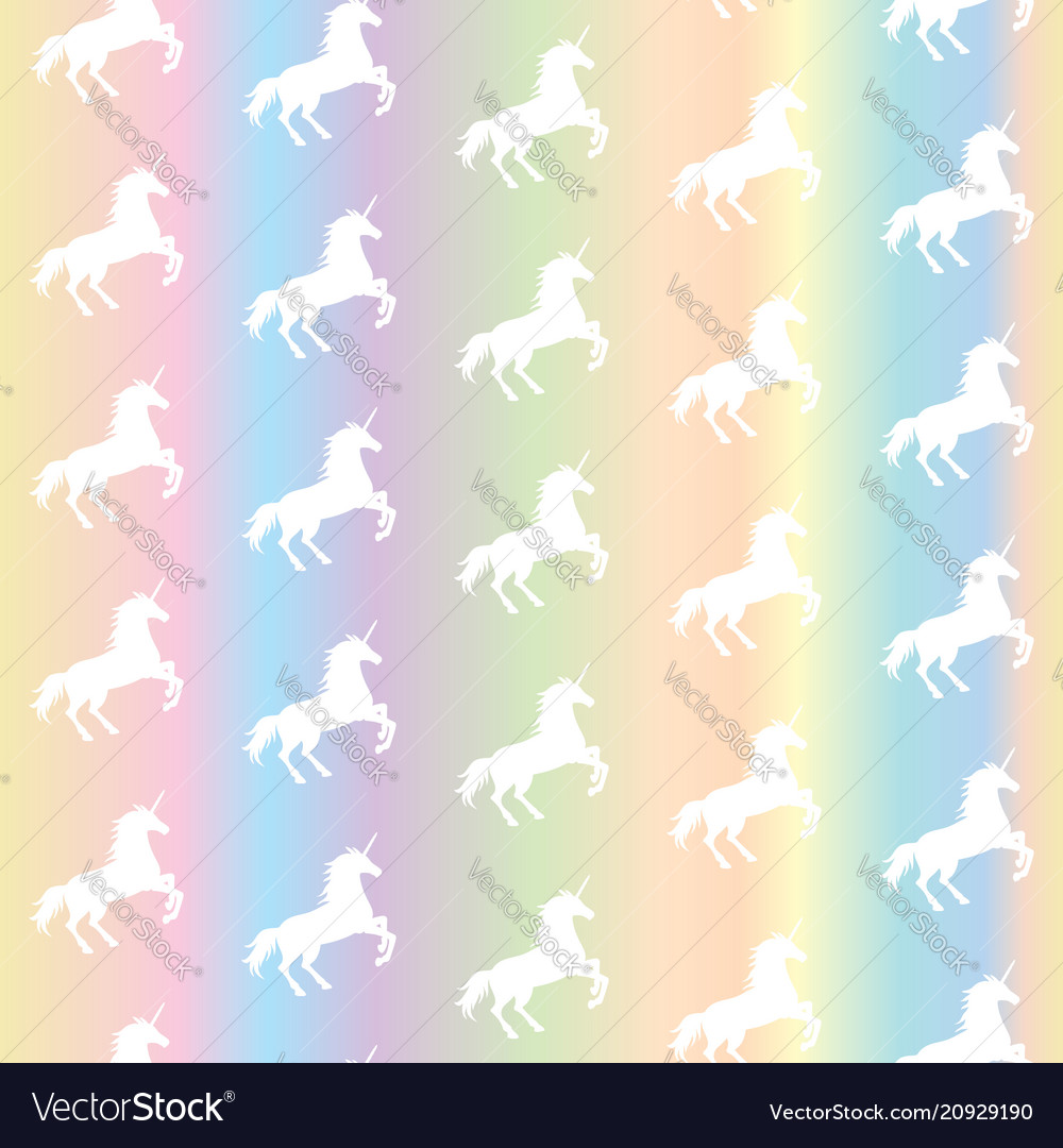 Seamless pattern from white unicorns silhouette