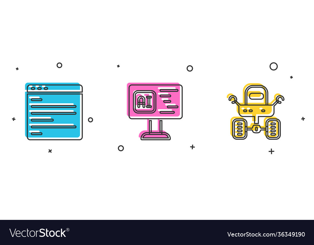 Computer-Api-Interface-Software und Mars einstellen vector image Computer-Api-Interface-Software und Mars einstellen