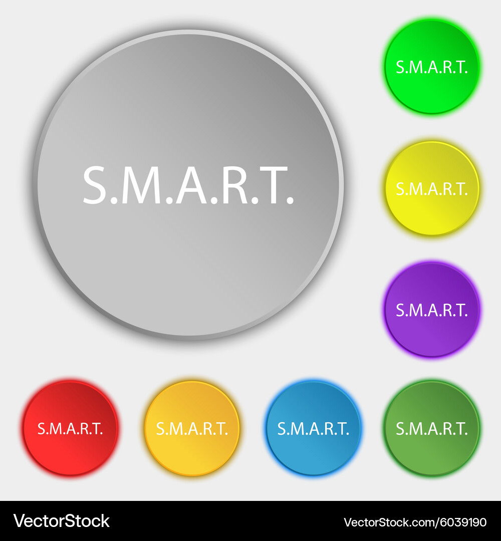 Smart Sign Symbol Druckknopf Symbole auf acht flach