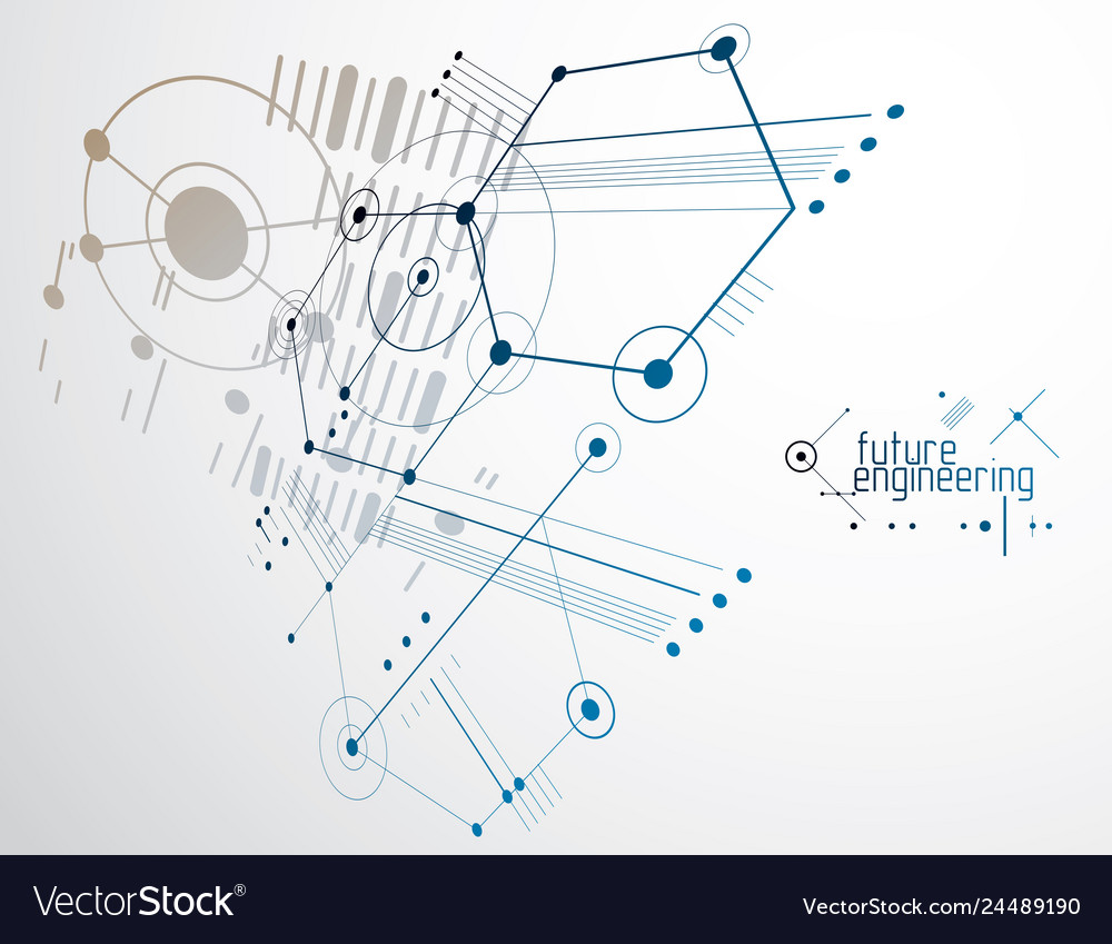 Technical plan abstract engineering draft for use vector image Technical plan abstract engineering draft for use