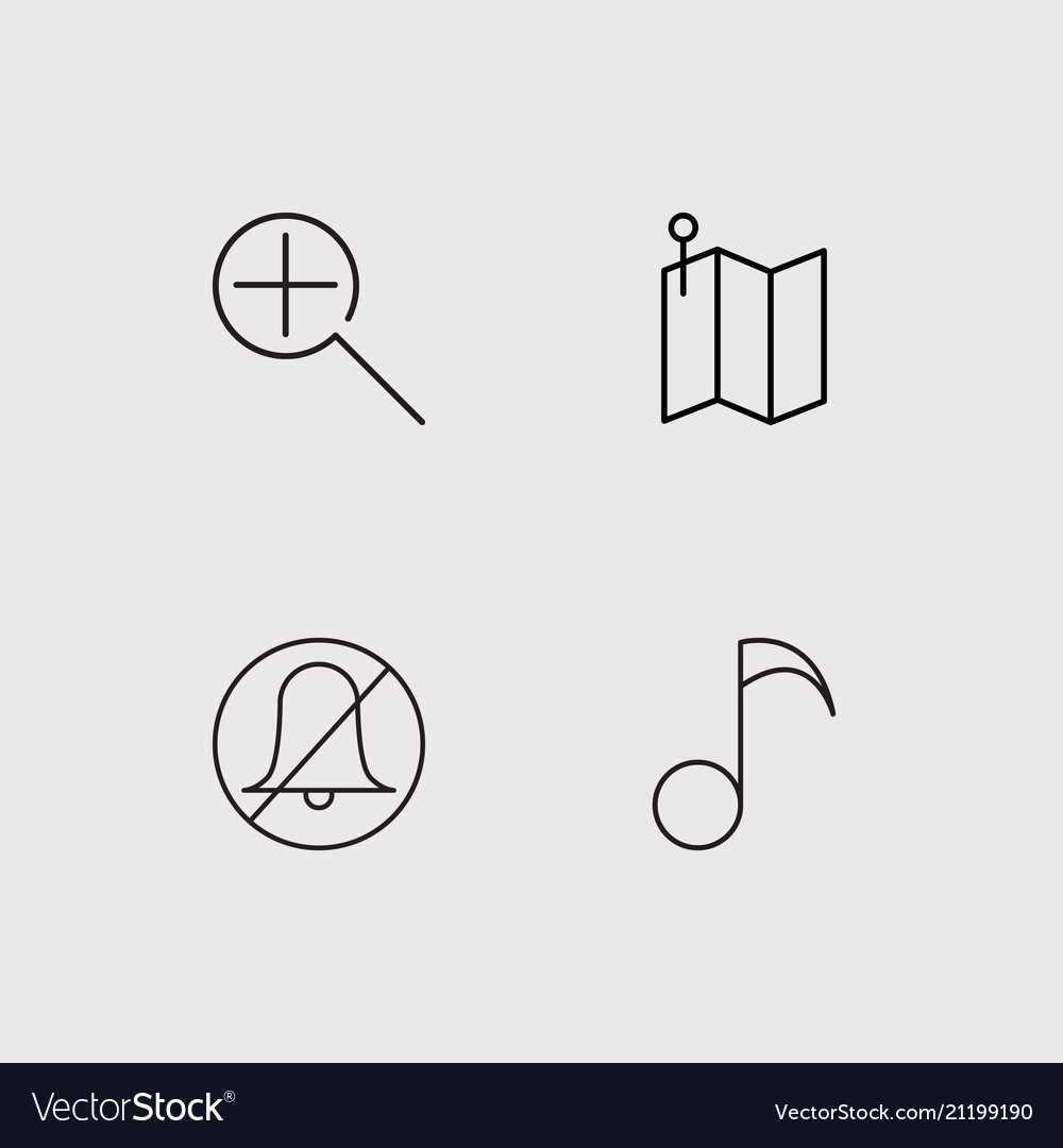 User interface simple linear icons set outlined