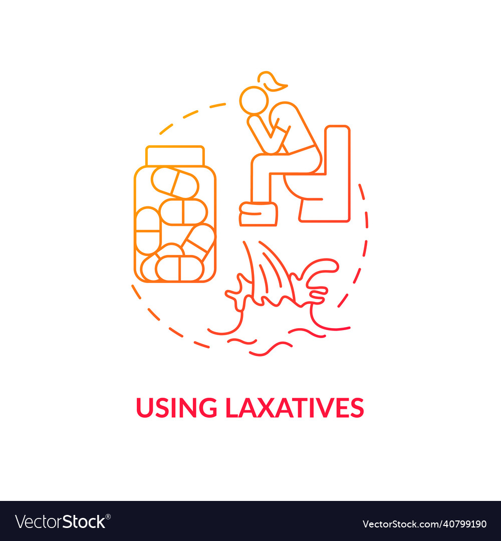 Using laxatives red gradient concept icon Vector Image Using laxatives red gradient concept icon
