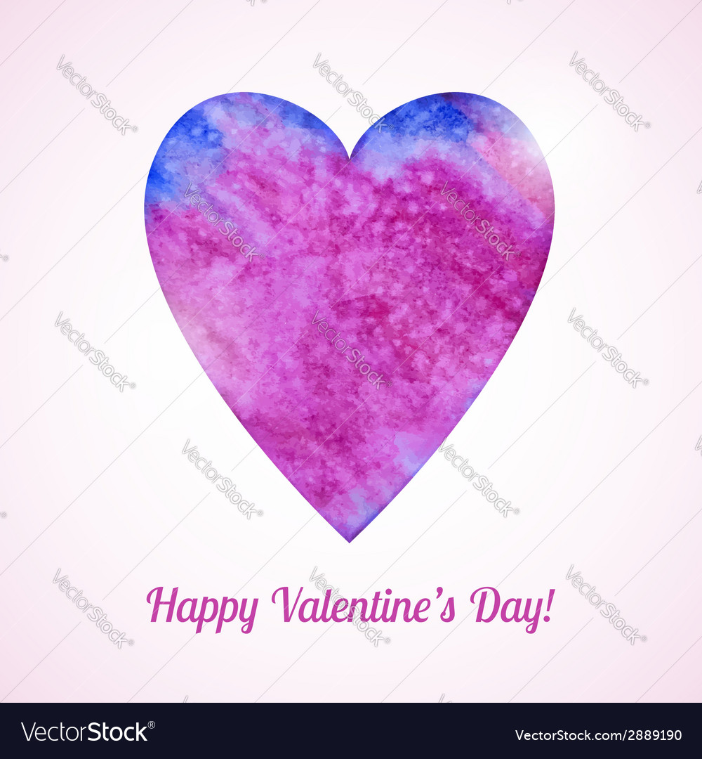 Aquarell Herz Valentine Karte