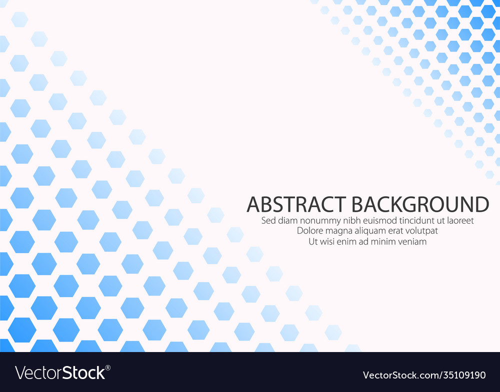 White background with blue color hexagonal shape vector image White background with blue color hexagonal shape