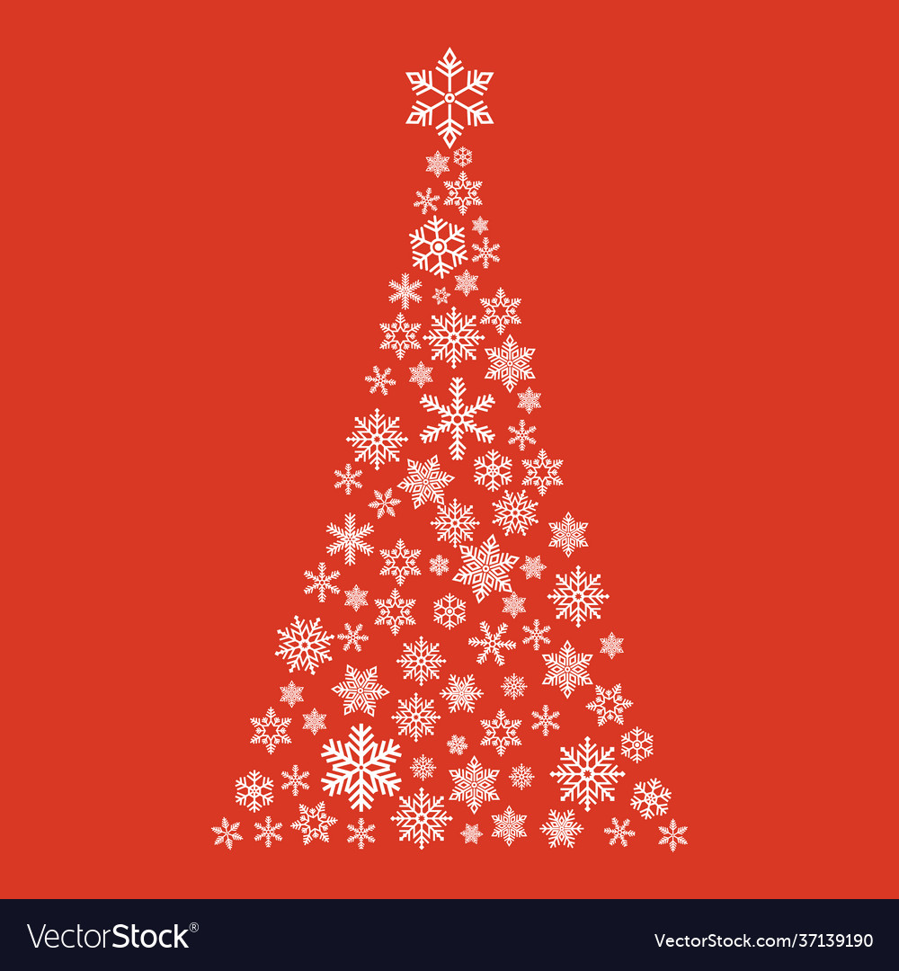Xmas tree with small flake isolated on color vector image Xmas tree with small flake isolated on color