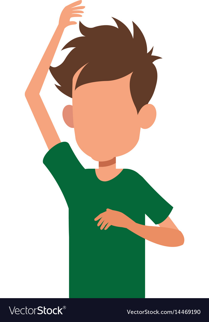 Young boy teen male faceless image Royalty Free Vector Image