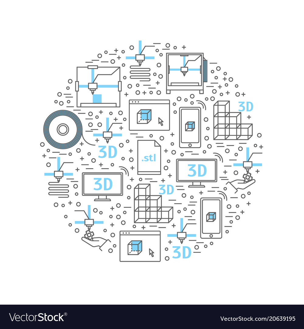3D Printing Technology Icons
