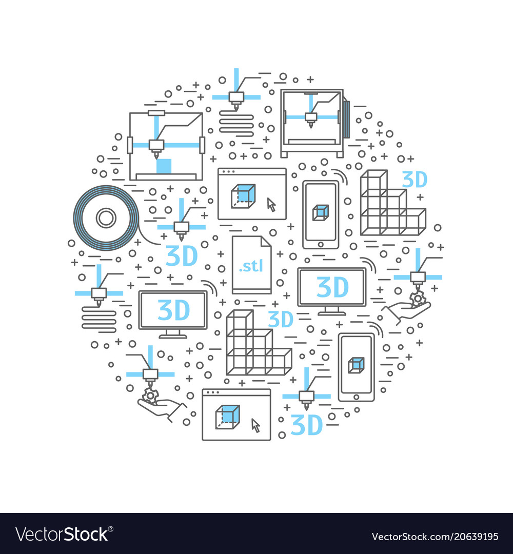 3d printing thin line round design template