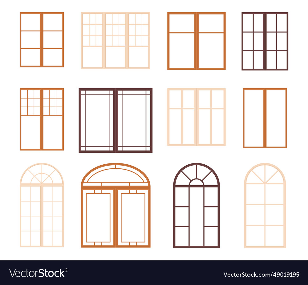 A set of window frames different sizes vector image A set of window frames different sizes