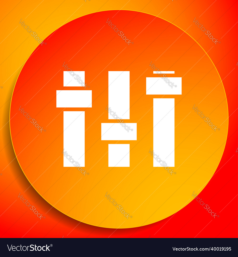 Adjuster slider tuner fader bars with levers knobs vector image Adjuster slider tuner fader bars with levers knobs