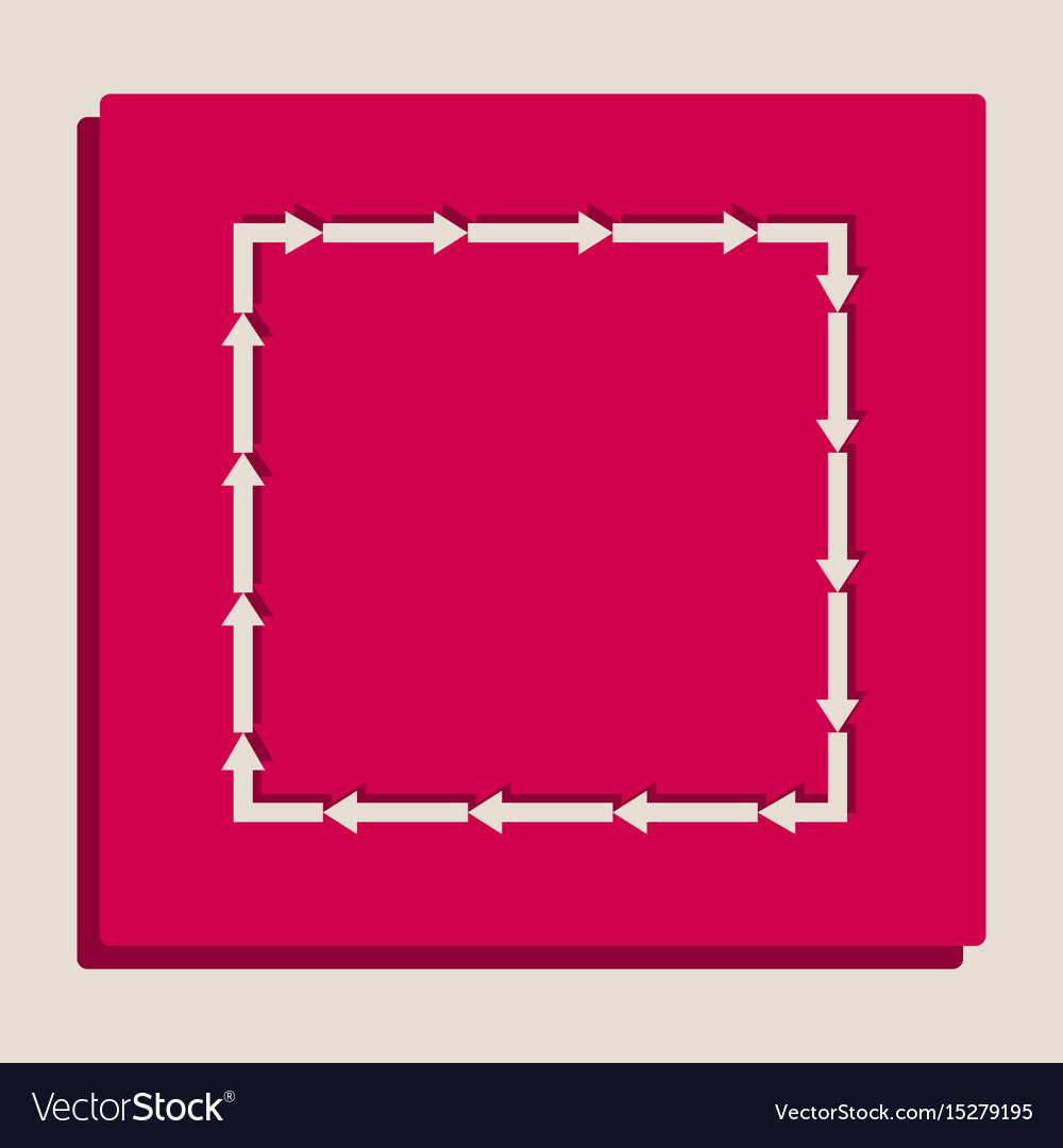 Arrow on a square shape grayscale version
