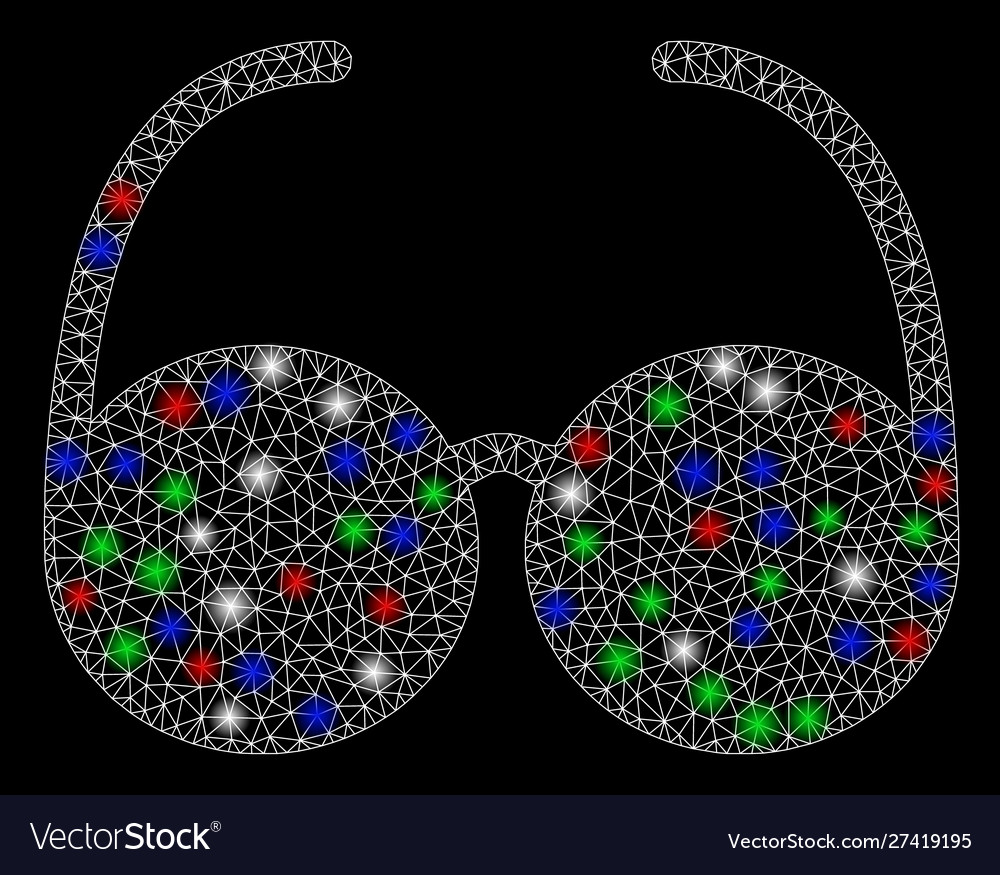 Bright mesh wire frame spectacles with light spots Vector Image Bright mesh wire frame spectacles with light spots