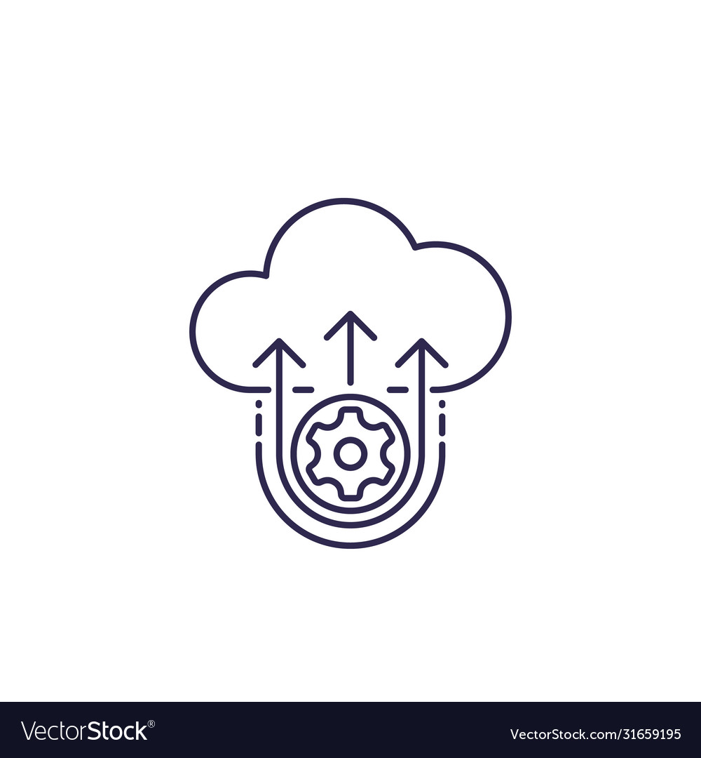 Cloud computing line icon