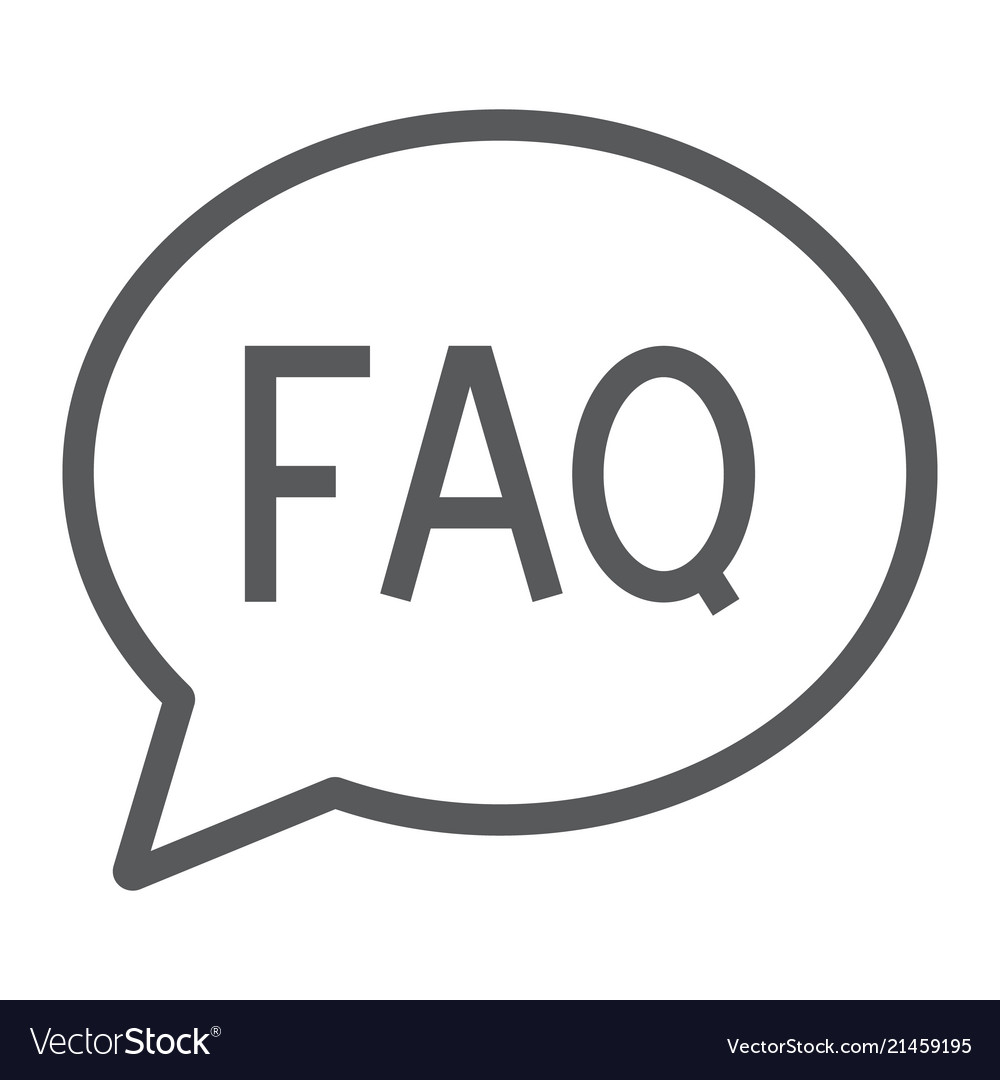 Faq line icon speech and bubble button sign