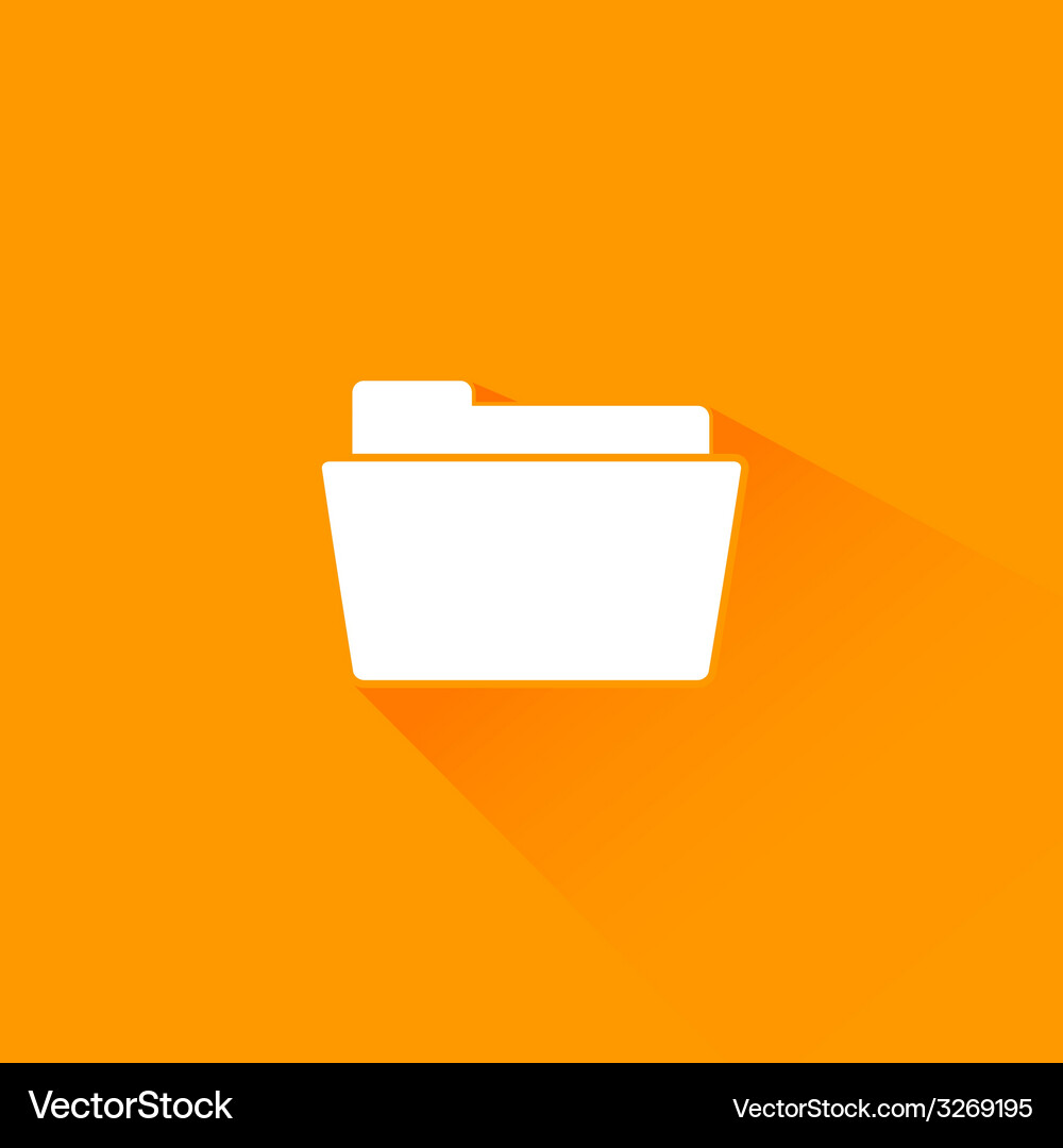 Flat long shadow folder icon Royalty Free Vector Image