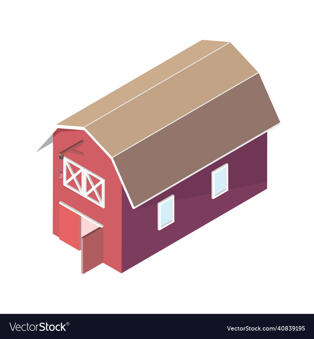 Isometric barn countryside composition Royalty Free Vector