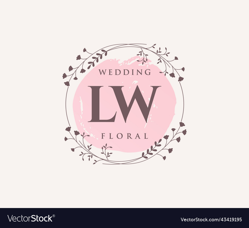 Lw initials letter wedding monogram logos Vector Image