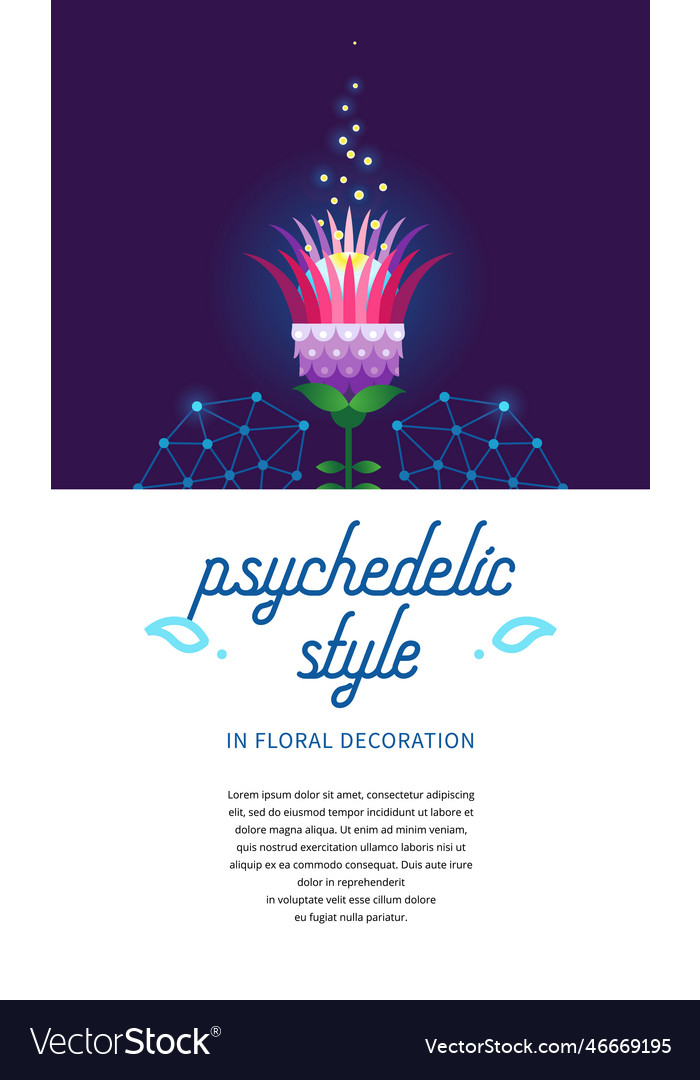 Purple flower in psychedelic style vector image Purple flower in psychedelic style
