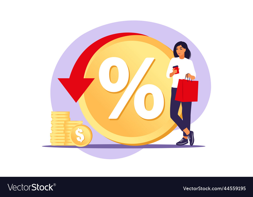 Rebate program consumer benefit selling discount Vector Image