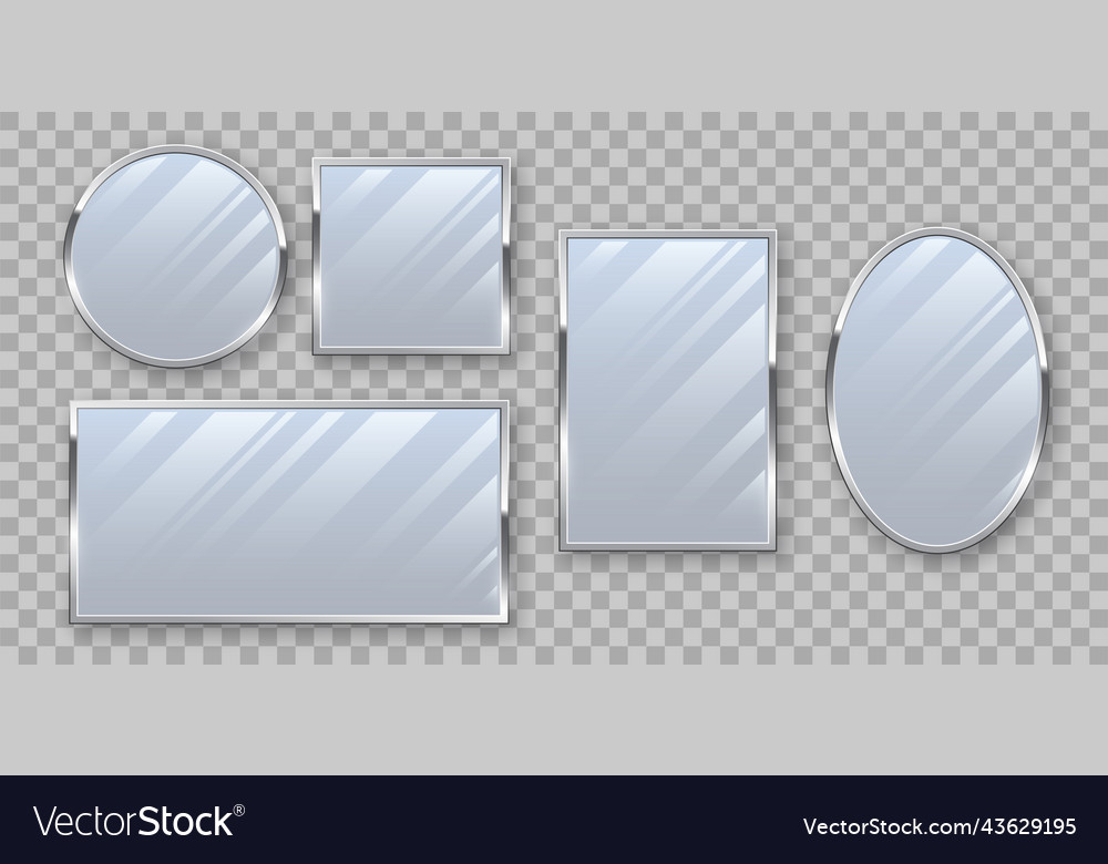 Silver makeup mirrors mockup set