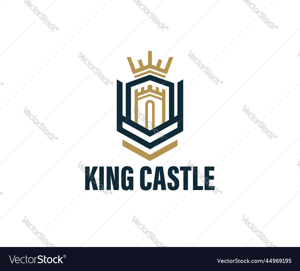 Simple castle king crown logo design template