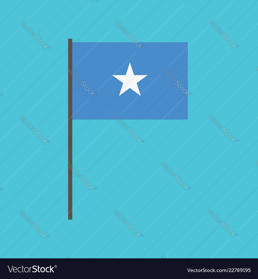 Somalia flag icon in flat design Royalty Free Vector Image