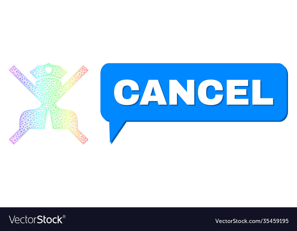Spectral net gradient cancel policeman icon vector image Spectral net gradient cancel policeman icon