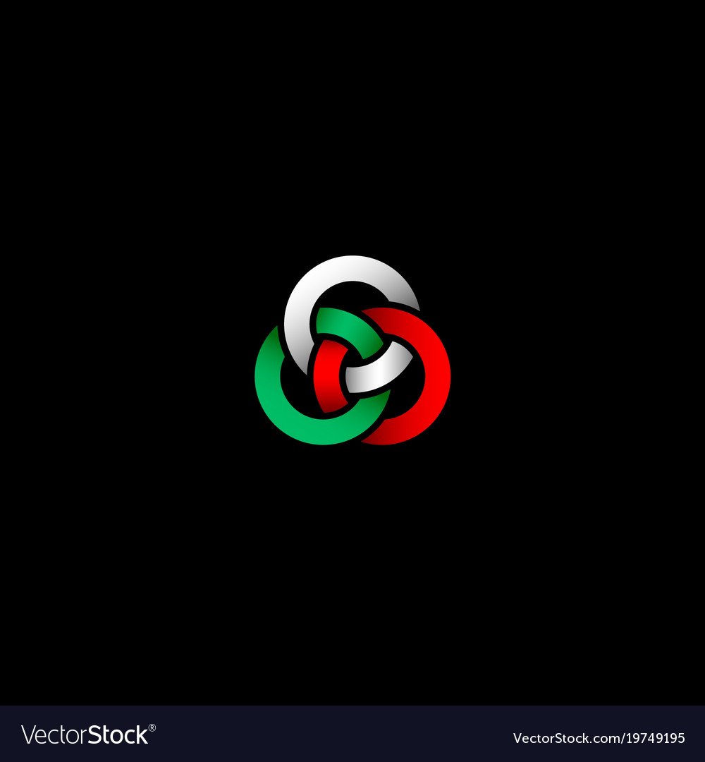 Three bound rings logo Royalty Free Vector Image