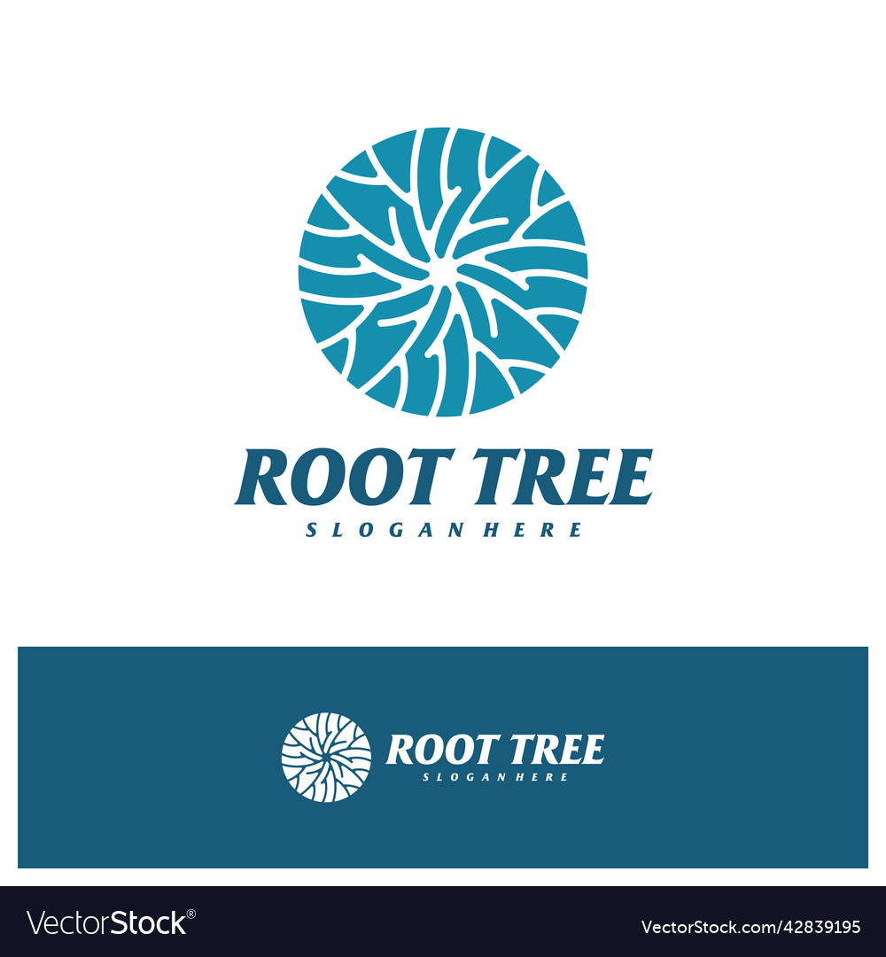 Tree root logo design template