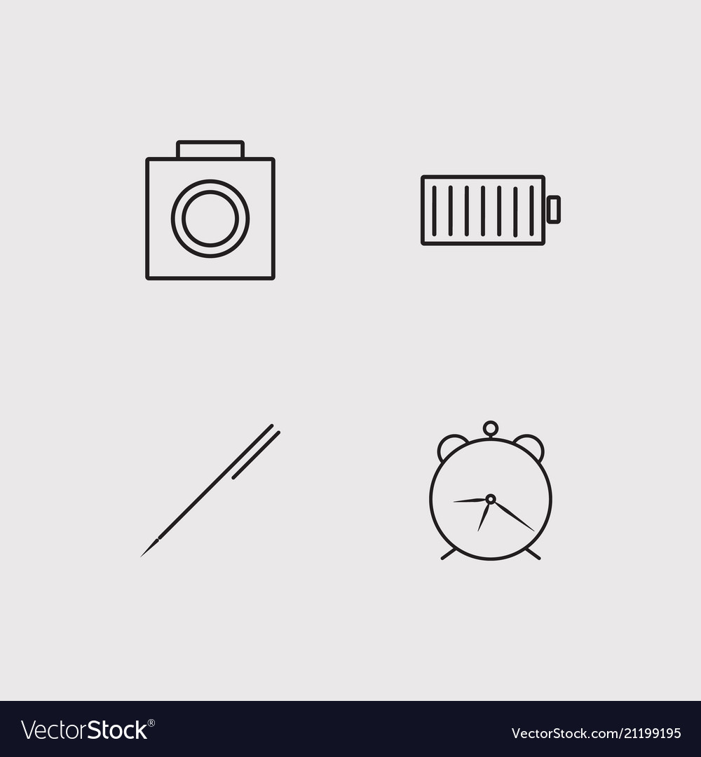 User interface simple linear icons set outlined
